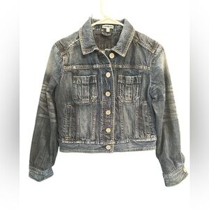 EUC Express Dark Wash Denim Jeans Jacket Size Small Juniors See All Photos